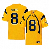 West Virginia Mountaineers 8 Kyzir White Gold College Football Jersey Dzhi,baseball caps,new era cap wholesale,wholesale hats